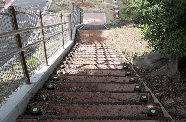 避難路ステップ階段(蓄光付ステップ階段)